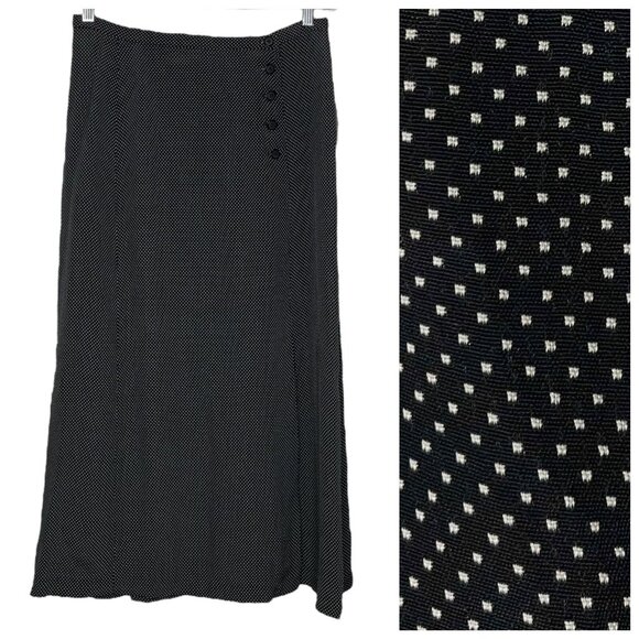 Vintage Womens JH Collectibles Skirt Size 14 Polka Dots Side Slit Runs Small - Picture 1 of 7